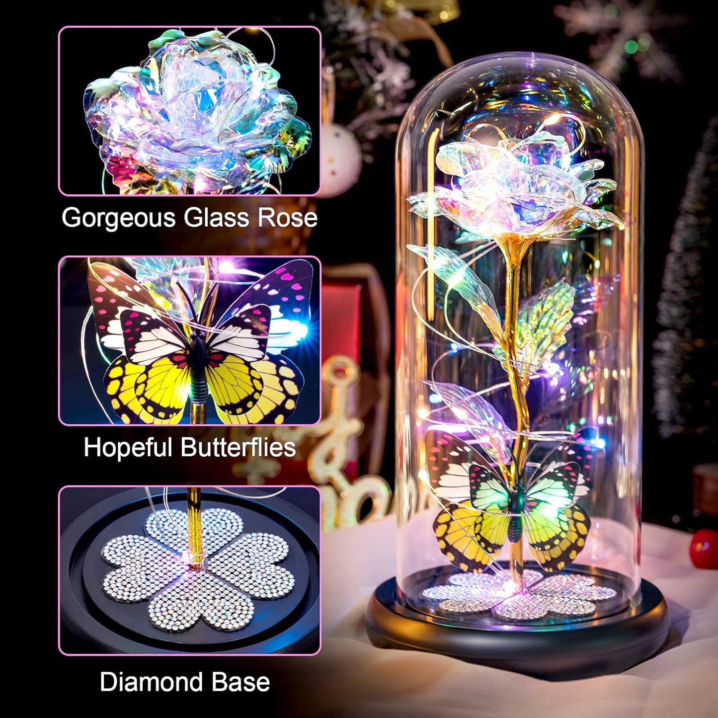 Galaxy Rose in a Glass Dome