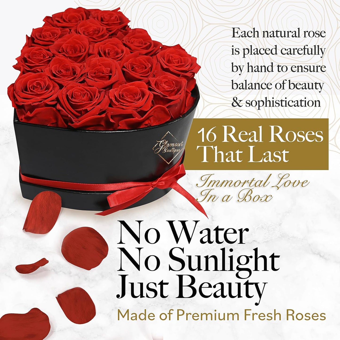 Roses in Heart Box